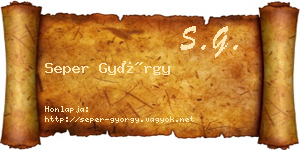Seper György névjegykártya