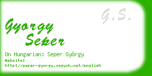gyorgy seper business card